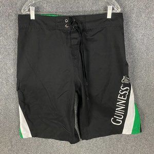 Guinness Swim Shorts Men's XL 100% Polyester Drawstring Black Extra Large